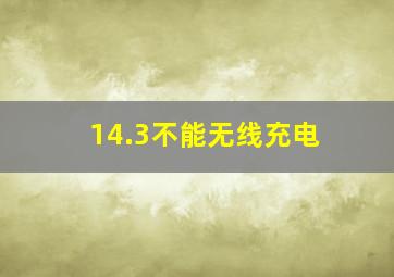 14.3不能无线充电