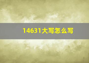 14631大写怎么写