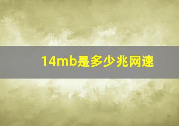 14mb是多少兆网速