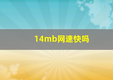 14mb网速快吗