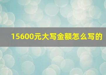 15600元大写金额怎么写的