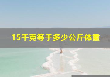 15千克等于多少公斤体重