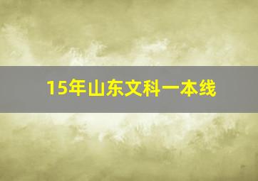 15年山东文科一本线