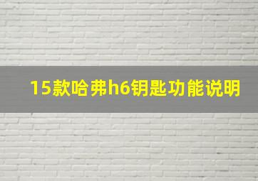 15款哈弗h6钥匙功能说明