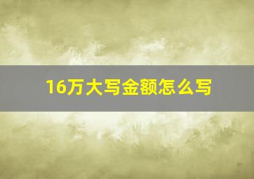 16万大写金额怎么写