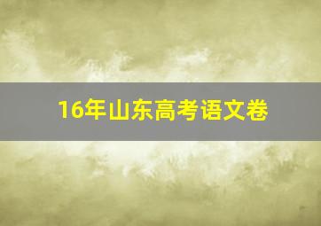 16年山东高考语文卷