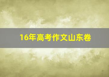 16年高考作文山东卷