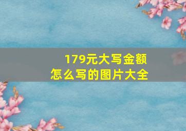 179元大写金额怎么写的图片大全