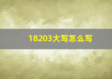 18203大写怎么写