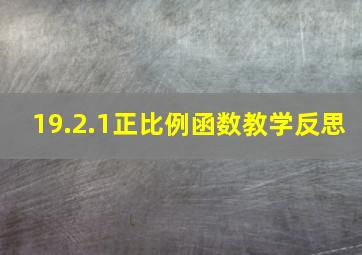 19.2.1正比例函数教学反思