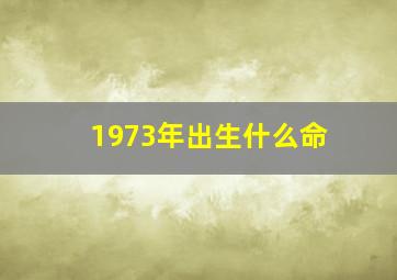 1973年出生什么命