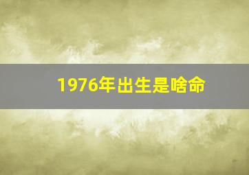 1976年出生是啥命