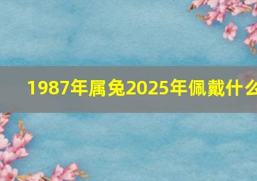 1987年属兔2025年佩戴什么