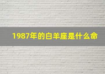 1987年的白羊座是什么命