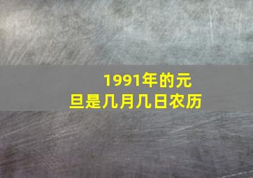 1991年的元旦是几月几日农历