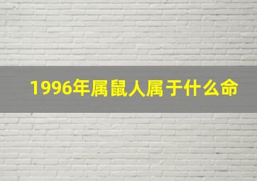 1996年属鼠人属于什么命