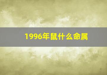 1996年鼠什么命属