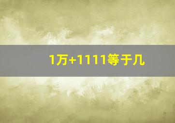 1万+1111等于几