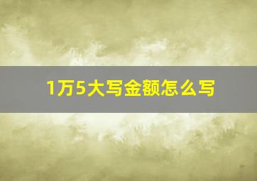 1万5大写金额怎么写