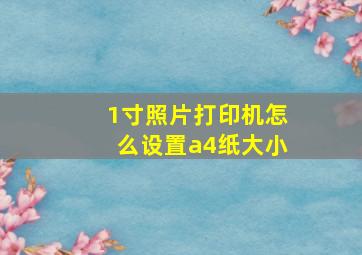 1寸照片打印机怎么设置a4纸大小