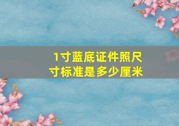 1寸蓝底证件照尺寸标准是多少厘米