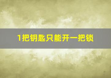 1把钥匙只能开一把锁