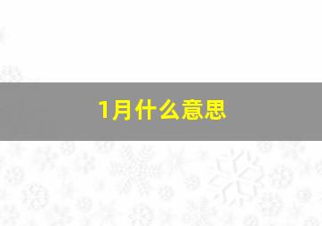 1月什么意思