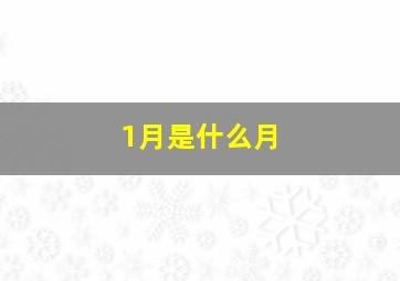 1月是什么月