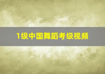 1级中国舞蹈考级视频