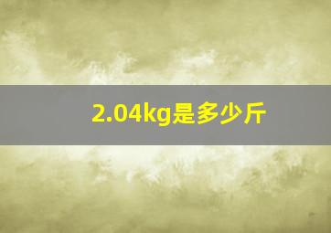 2.04kg是多少斤