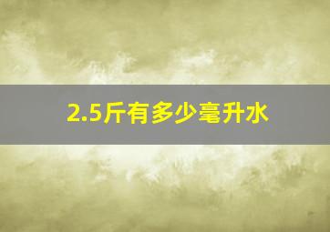 2.5斤有多少毫升水