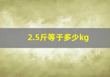 2.5斤等于多少kg