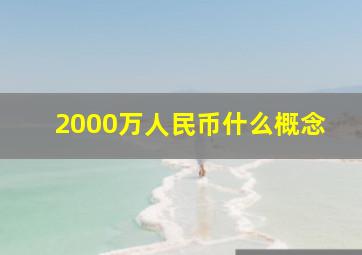 2000万人民币什么概念