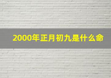 2000年正月初九是什么命