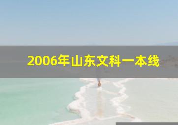 2006年山东文科一本线