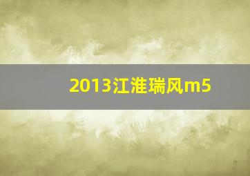 2013江淮瑞风m5