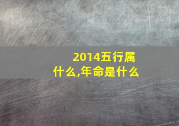 2014五行属什么,年命是什么