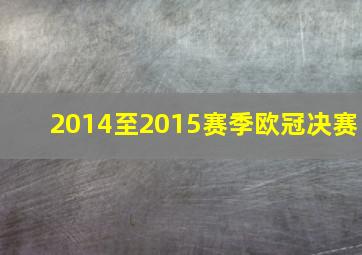 2014至2015赛季欧冠决赛