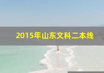 2015年山东文科二本线