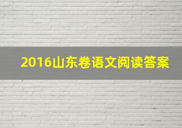 2016山东卷语文阅读答案