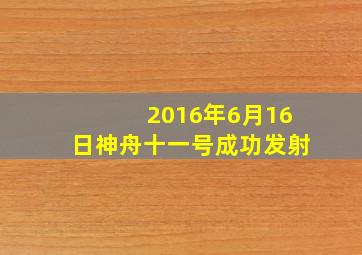 2016年6月16日神舟十一号成功发射