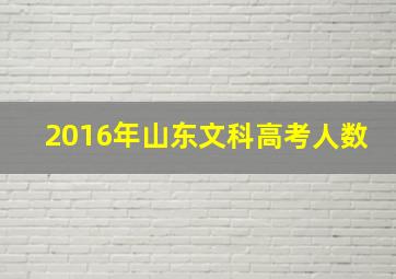 2016年山东文科高考人数