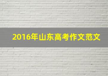 2016年山东高考作文范文