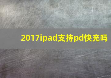 2017ipad支持pd快充吗