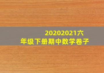 20202021六年级下册期中数学卷子