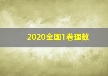 2020全国1卷理数