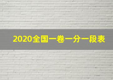 2020全国一卷一分一段表