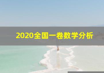 2020全国一卷数学分析