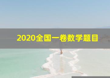 2020全国一卷数学题目