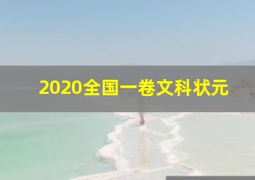 2020全国一卷文科状元